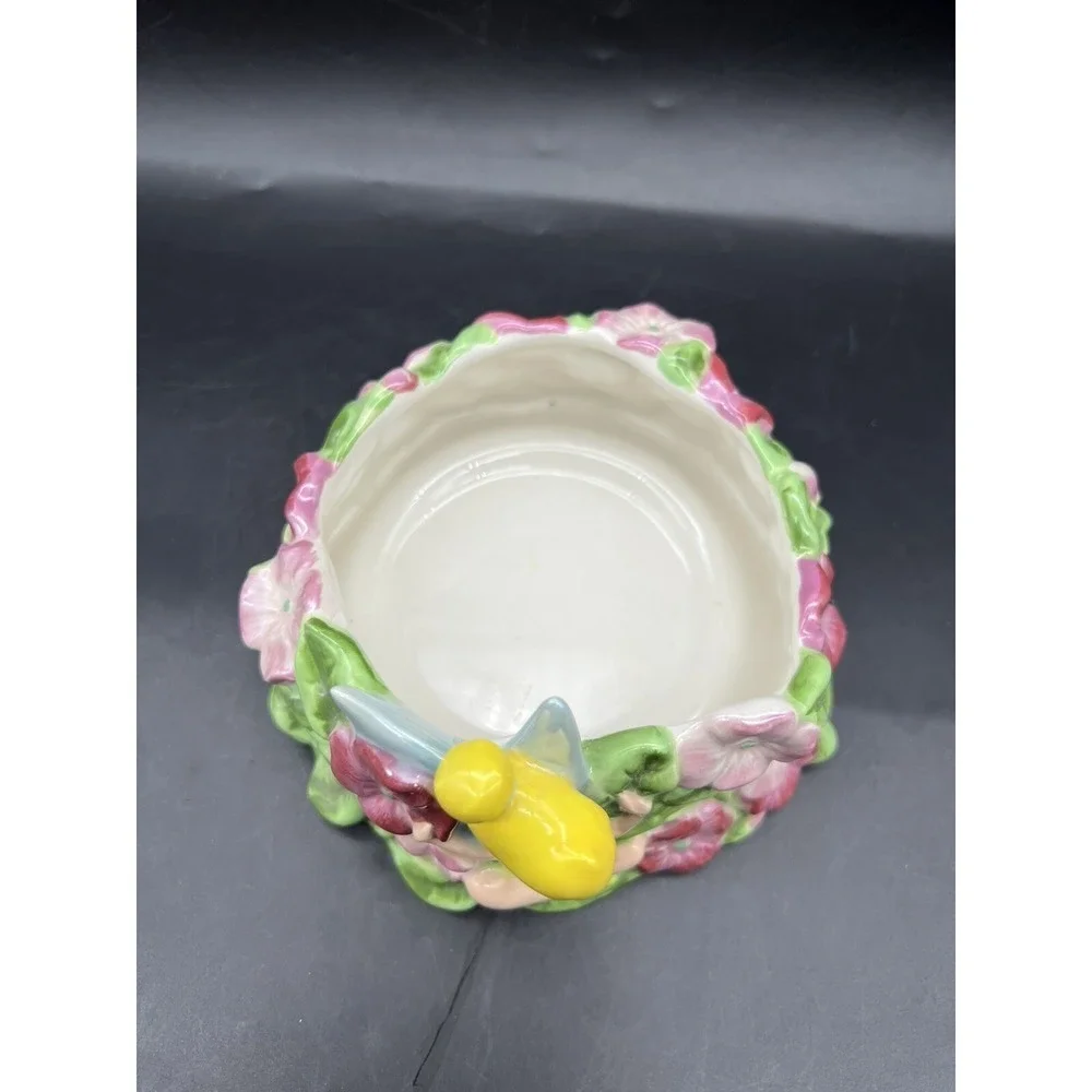 Disney Tinkerbell Candle & Holder Garden Pink Whimsical Imagination Peter Pan